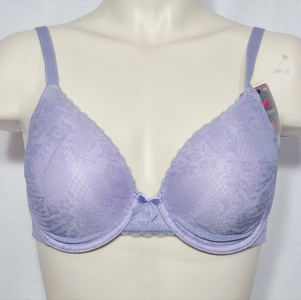 32DD Maidenform 9404 Comfort Devotion Extra Cover Lace UW Bra Lavender NWT